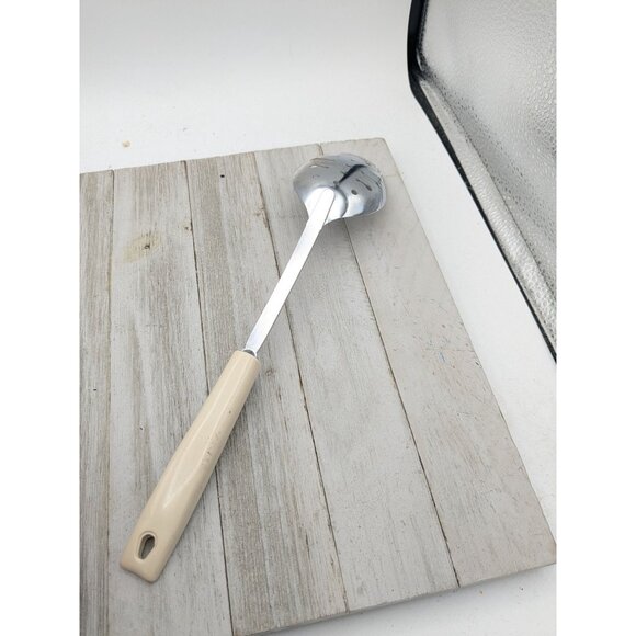 Vintage Ekco Slotted Serving Spoon Almond Handle 12" - Picture 4 of 8